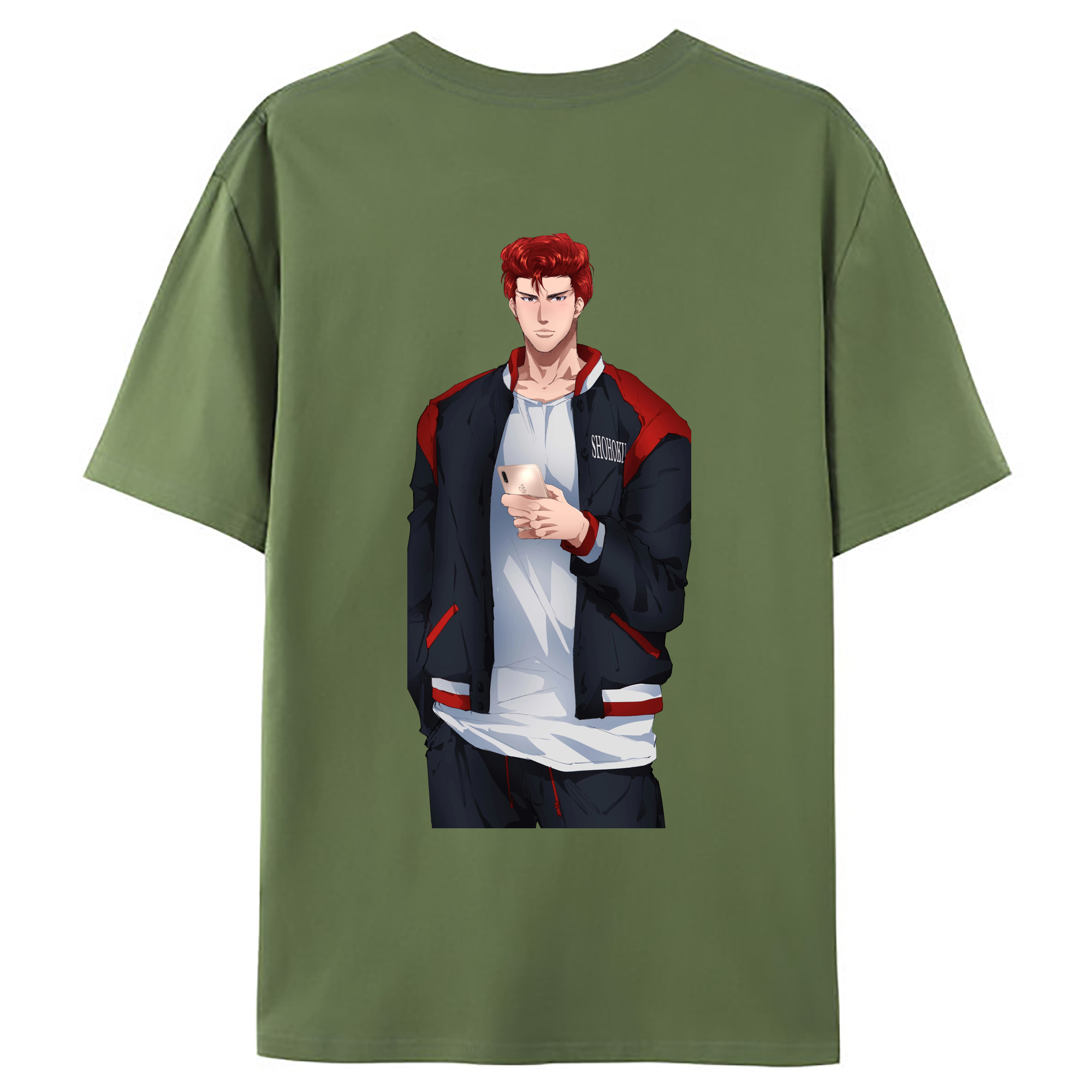 （画像用） SLAM DUNK／スラムダンク 綿100％ メンズ半袖Tシャツ（バックプリント） 通気性